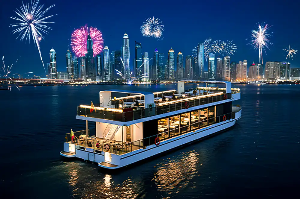 Creek Luxury Yacht with Burj Khalifa Fireworks