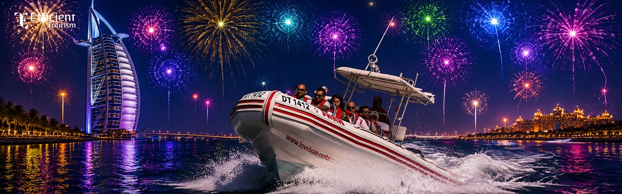 Dubai New Year Fireworks On Love Boat
